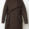 Brown organic woolen Trench Coat | Sustainable menswear