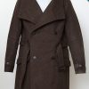 Brown organic woolen Trench Coat | Sustainable menswear