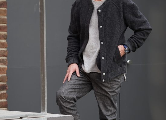 Menswear Cardigan made of wool/cotton fleece