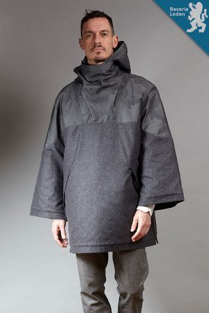 Grey Camo wool men's cape | Sustainable menswear