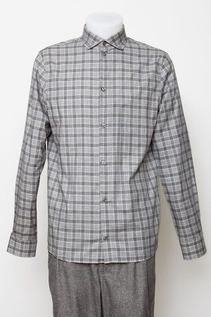 Grey melange check shirt | sustainable menswear
