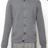 Grey cashmere-blend knit cardigan | Sustainable menswear