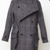 Grey check wool Trench Coat | Sustainable menswear