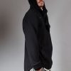 Black luxurious hoodie with front flap