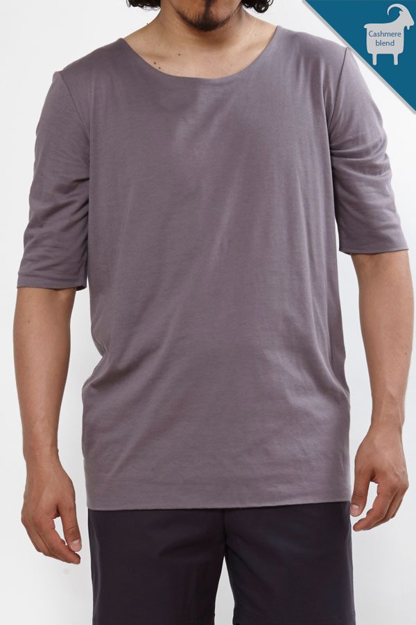 Cashmere blend double layer Tee | Sustainable menswear